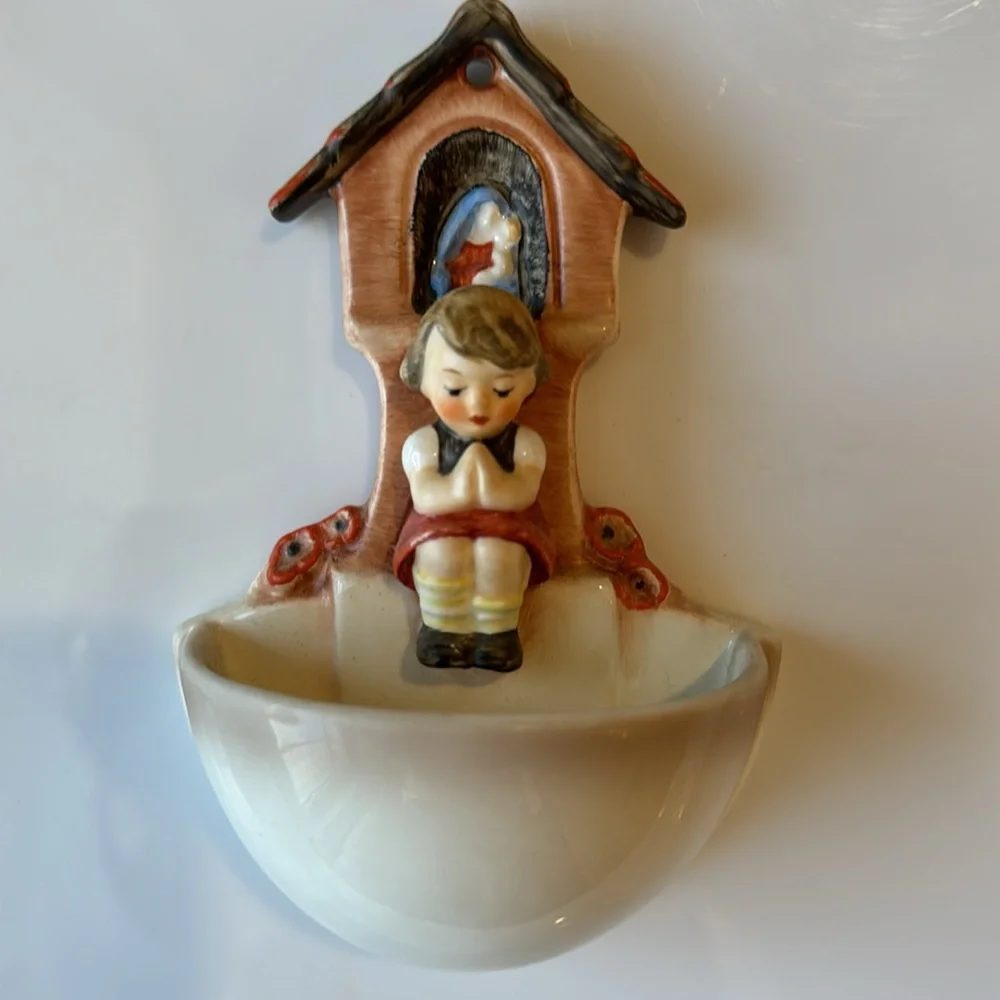 Vintage Hummel Goebel 164 Worship Praying Girl Holy Water Font